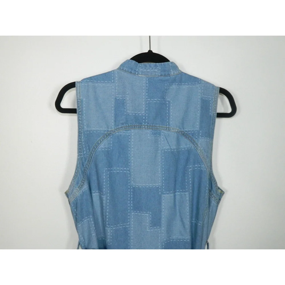 Ciebon Dress Large‎ Blue Elly Patchwork Denim Mini Shirtdress Belted - Picture 8 of 13